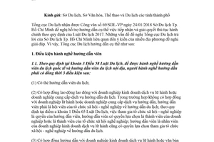 Công văn 120/TCDL-LH 2018 hướng dẫn triển khai Luật Du lịch 2017