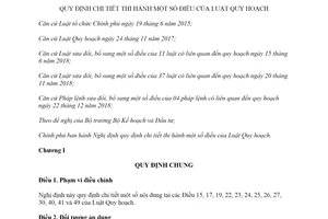 Nghị định 37/2019/NĐ-CP hướng dẫn Luật Quy hoạch