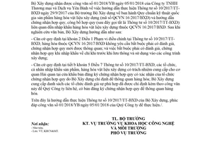 Công văn 72/BXD-KHCN 2018 hướng dẫn thực hiện QCVN 16:2017/BXD theo Thông tư 10/2017/TT-BXD