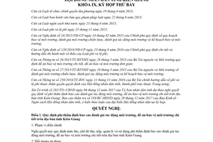 Nghị quyết 127/2018/NQ-HĐND phí thẩm định báo cáo đánh giá tác động môi trường Kiên Giang