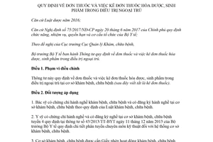 Circular 52/2017/TT-BYT prescription of modern drugs and biologicals in outpatient treatment