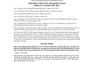 Nghị quyết 122/2018/NQ-HĐND phí thẩm định đề án báo cáo thăm dò nước dưới đất Kiên Giang