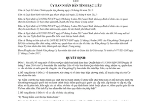 Quyết định 04/2018/QĐ-UBND sửa đổi 13/2016/QĐ-UBND chức năng Văn phòng Ủy ban Bạc Liêu