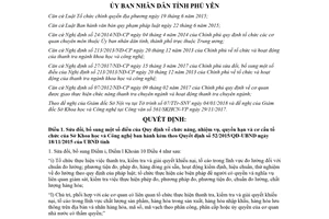 Quyết định 01/2018/QĐ-UBND sửa đổi Quy định chức năng Sở Khoa học Công nghệ Phú Yên