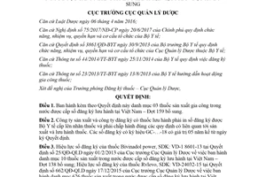 Quyết định 42/QĐ-QLD 2018 danh mục 03 thuốc sản xuất gia công trong nước được cấp số đăng ký