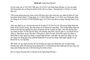 Công văn 560/LĐTBXH-BHXH 2018 xác định tiền lương làm căn cứ đóng bảo hiểm xã hội