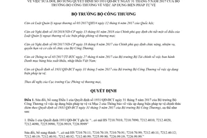 Quyết định 536/QĐ-BCT 2018 sửa đổi 1931/QĐ-BCT áp dụng biện pháp tự vệ