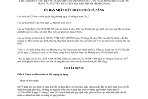 Quyết định 04/2018/QĐ-UBND thu tiền sử dụng khu vực biển khai thác sử dụng tài nguyên Đà Nẵng