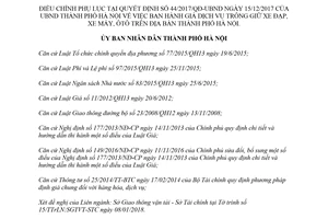 Quyết định 05/2018/QĐ-UBND điều chỉnh 44/2017/QĐ-UBND giá dịch vụ trông giữ xe Hà Nội