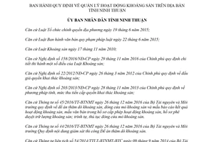 Quyết định 16/2018/QĐ-UBND Quy định quản lý hoạt động khoáng sản Ninh Thuận