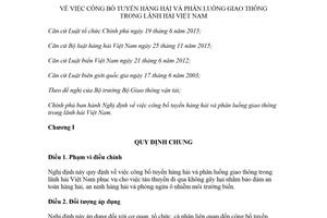 Decree 16/2018/ND-CP sea lanes and traffic separation schemes in the territorial sea of Vietnam
