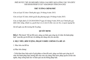 Quyết định 242/QĐ-TTg 2018 Đề án Đổi mới nâng cao hiệu quả công tác tổ chức thi hành pháp luật