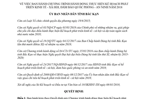 Quyết định 33/QĐ-UBND 2018 Kế hoạch phát triển kinh tế xã hội đảm bảo quốc phòng an ninh Bắc Kạn