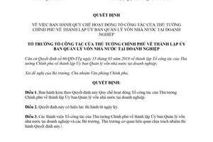 Quyết định 54/QĐ-TCT66 2018 Quy chế hoạt động Tổ công tác của Thủ tướng Chính phủ