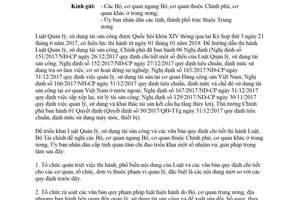 Công văn 2030/BTC-QLCS 2018 triển khai thi hành Luật Quản lý sử dụng tài sản công