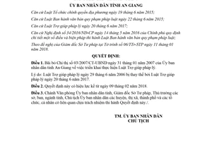 Quyết định 02/2018/QĐ-UBND bãi bỏ 03/2007/CT-UBND triển khai Luật Trợ giúp pháp lý An Giang