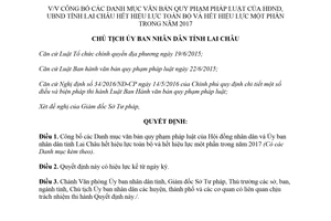 Quyết định 40/QĐ-UBND 2018 Danh mục văn bản Hội đồng nhân dân hết hiệu lực Lai Châu