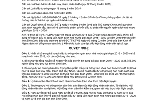 Nghị quyết 02/2018/NQ-HĐND bổ sung kế hoạch đầu tư công vốn ngân sách nhà nước Bình Định