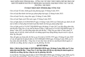 Quyết định 07/2018/QĐ-UBND bãi bỏ Quyết định 2815/2006/QĐ-UBND Vũng Tàu