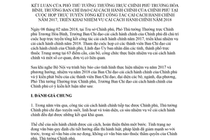 Thông báo 78/TB-VPCP 2018 kết luận Phó Thủ tướng tổng kết công tác cải cách hành chính