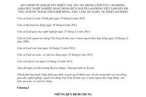 Decree 24/2018/ND-CP providing for settlement of complaints about and denunciations of labour