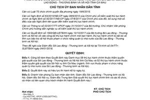 Quyết định 40/QĐ-UBND 2018 công bố thủ tục hành chính bảo trợ xã hội Sở Lao động Cà Mau
