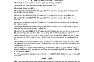 Quyết định 09/2018/QĐ-UBND hệ số điều chỉnh giá đất Hòa Bình 2018