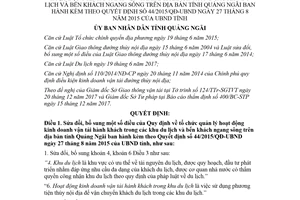 Quyết định 03a/2018/QĐ-UBND quản lý kinh doanh vận tải hành khách trong khu du lịch Quảng Ngãi