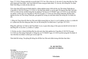 Công văn 2275/BTC-VP 2018 xử lý công chức vi phạm