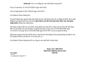 Công văn 3400/QLD-ĐK 2018 đính chính danh mục nguyên liệu làm thuốc phải cấp phép nhập khẩu