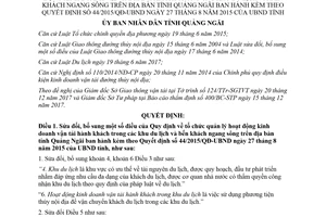 Quyết định 03/2017/QĐ-UBND sửa đổi Quy định quản lý kinh doanh vận tải hành khách Quảng Ngãi