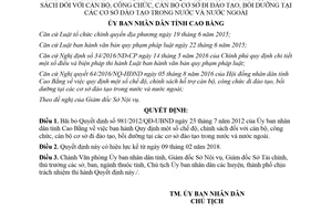Quyết định 05/2018/QĐ-UBND bãi bỏ Quyết định 981/2012/QĐ-UBND Cao Bằng