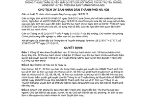 Quyết định 528/QĐ-UBND 2018 công bố thủ tục hành chính thông tin Sở Thông tin Hà Nội