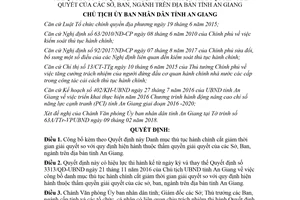 Quyết định 374/QĐ-UBND 2018 danh mục thủ tục hành chính cắt giảm thời gian giải quyết An Giang