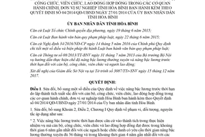 Quyết định 10/2018/QĐ-UBND sửa đổi Quy định nâng bậc lương cán bộ công chức Hòa Bình