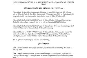 Quyết định 234/QĐ-BHXH 2018 Quy chế thi đua khen thưởng của Bảo hiểm xã hội Việt Nam