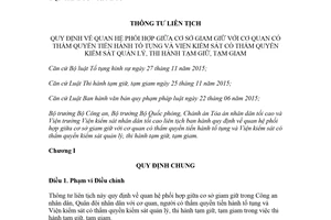 Thông tư liên tịch 01/2018/TTLT-BCA-BQP-TANDTC-VKSNDTC phối hợp thi hành tạm giữ tạm giam