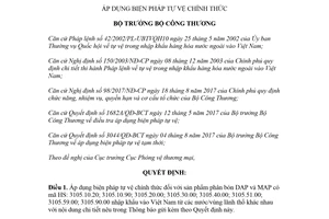 Quyết định 686/QĐ-BCT 2018 áp dụng biện pháp tự vệ chính thức