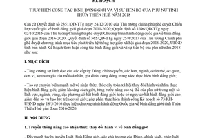 Kế hoạch 34/KH-UBND 2018 thực hiện công tác bình đẳng giới và vì sự tiến bộ của phụ nữ Huế