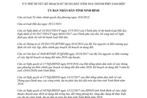 Quyết định 241/QĐ-UBND 2018 phê duyệt Kế hoạch sử dụng đất Tam Điệp Ninh Bình