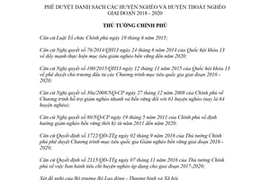 Quyết định 275/QĐ-TTg 2018 phê duyệt Danh sách huyện nghèo và huyện thoát nghèo