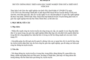 Kế hoạch 46/KH-UBND 2018 truyền thông phát triển giáo dục nghề nghiệp Huế