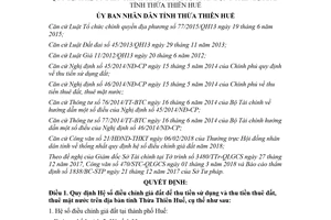 Quyết định 16/2018/QĐ-UBND quy định Hệ số điều chỉnh giá đất Huế