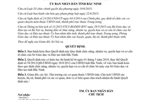 Quyết định 05/2018/QĐ-UBND chức năng cơ cấu tổ chức của Sở Giáo dục Đào tạo Bắc Ninh