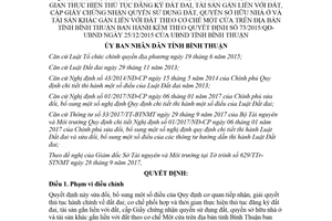Quyết định 14/2018/QĐ-UBND sửa đổi Quy định giải quyết thủ tục hành chính về đất đai Bình Thuận