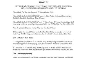 Thông tư 07/2018/TT-BVHTTDL tập huấn nhân viên chuyên môn đối với môn Khiêu vũ thể thao