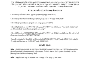 Quyết định 03/2018/QĐ-UBND bãi bỏ 367/2010/QĐ-UBND quản lý tài sản nhà nước Quảng Ninh