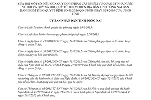 Quyết định 12/2018/QĐ-UBND sửa đổi Quy định phân cấp quản lý nhà nước về hội Đồng Nai