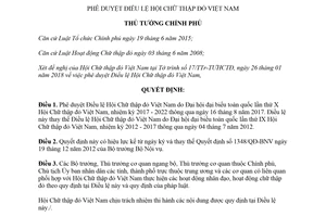 Quyết định 282/QĐ-TTg 2018 phê duyệt Điều lệ Hội Chữ thập đỏ Việt Nam