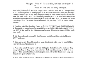 Công văn 102/CNTT-YTĐTI 2018 tăng cường ứng dụng công nghệ thông tin tại cơ sở khám bệnh